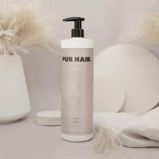 PUR HAIR Magic Gum Repair Maske und Conditioner 1000 ml – reparierende Pflege mit Hyaluronboost für trockenes, strapaziertes Haar