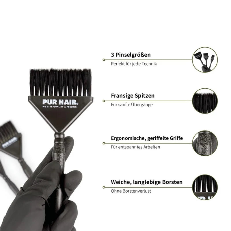 PUR HAIR Färbepinsel Set 3tlg.