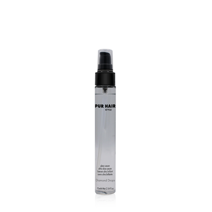 PUR HAIR Style Diamond Drops Glanz-Serum in transparenter 75 ml Flasche mit schwarzem Pumpverschluss