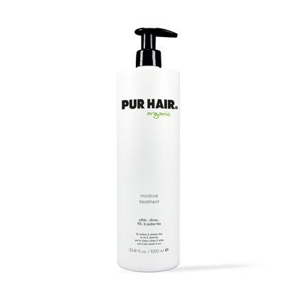 PUR HAIR Organic Moisture Treatment, 1000 ml Flasche in Weiß mit schwarzem Pumpspender
