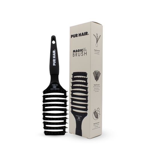 PUR HAIR Magic Flex Brush – schwarze flexible Haarbürste mit Nanion 3D Fibre Technologie