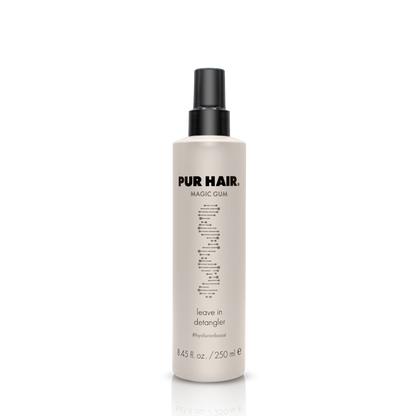 PUR HAIR Magic Gum Leave In Detangler, 250 ml Flasche in beige mit schwarzem Sprühkopf