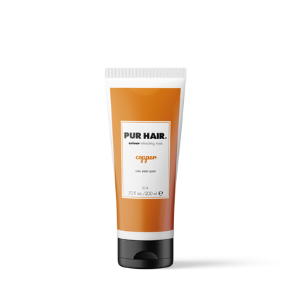 PUR HAIR Colour Refreshing Mask Copper – Farbauffrischende Haarmaske in orangener 200 ml Tube mit schwarzem Klappverschluss