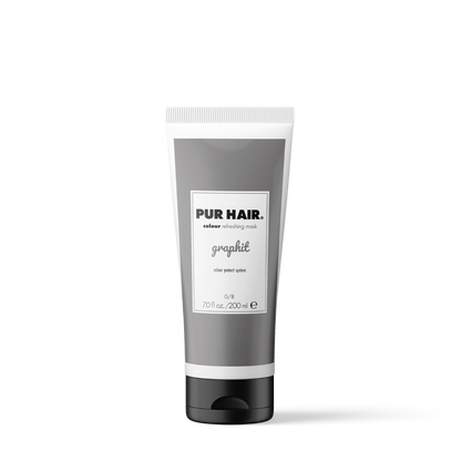 PUR HAIR Colour Refreshing Graphit Silver – Farbauffrischende Haarmaske in grauer 200 ml Tube mit schwarzem Klappverschluss
