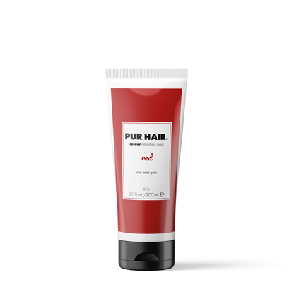 PUR HAIR Colour Refreshing Mask Red – Farbauffrischende Haarmaske in roter 200 ml Tube mit schwarzem Klappverschluss
