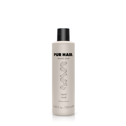 PUR HAIR Magic Gum Maske, 250 ml Flasche in hellbraun mit schwarzem Deckel