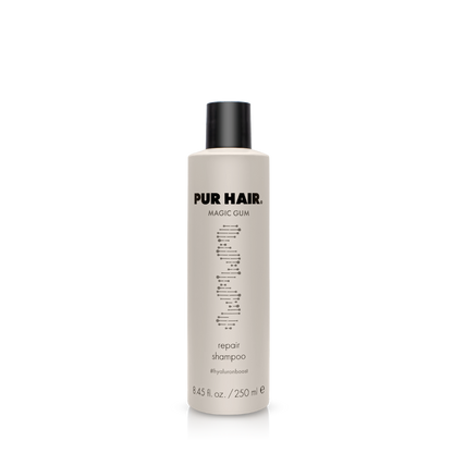 PUR HAIR  Magic Gum Shampoo, 250 ml Flasche in hellbraun mit schwarzem Deckel